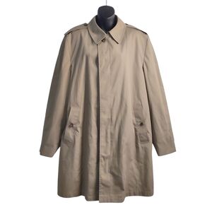 London Fog Men's Brown Tan Removable Liner Trench Coat Size 42